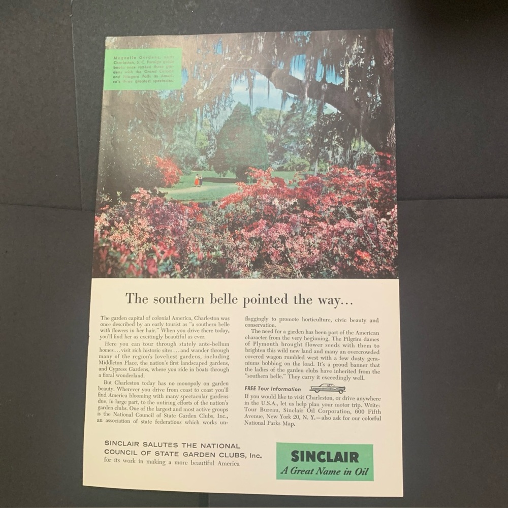 Vintage 1956 Sinclair Oil Southern Belle Ad Advertisement